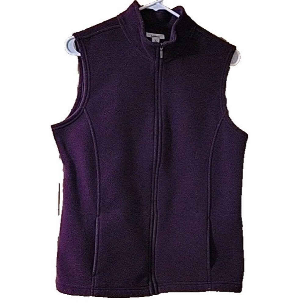 L L Bean Sleeveless Soft Fleece Vest Jacket Purple - 259068 Large Outdoors